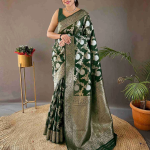 Dark Green Saree